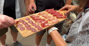 tray of samples from a food tour