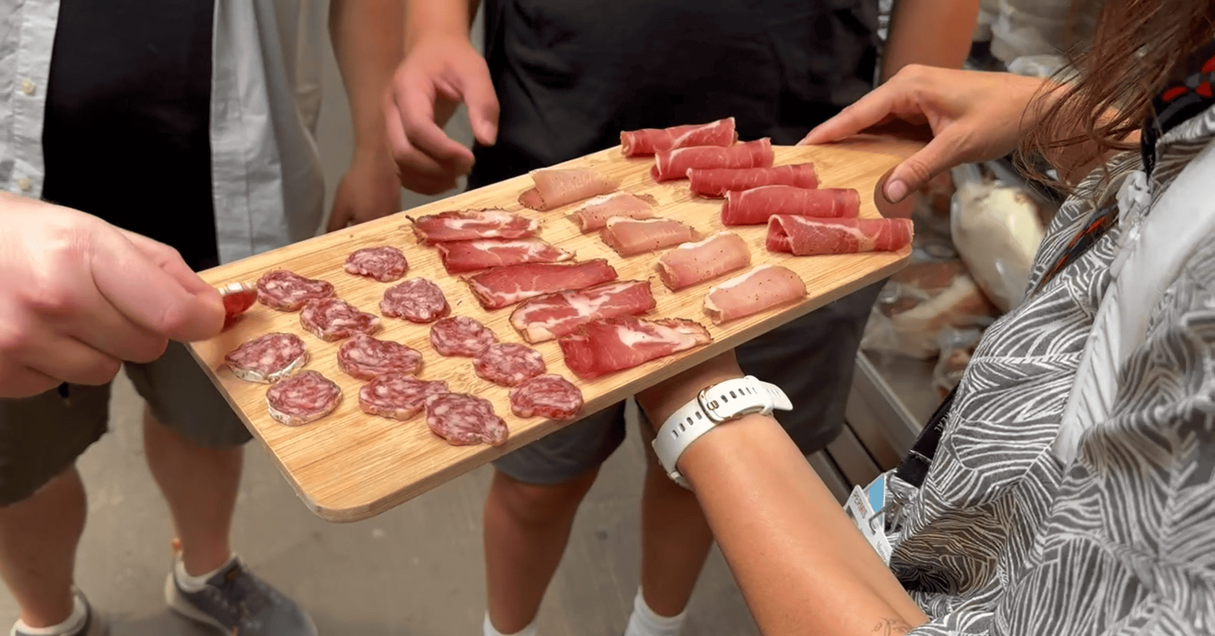 tray of samples from a food tour