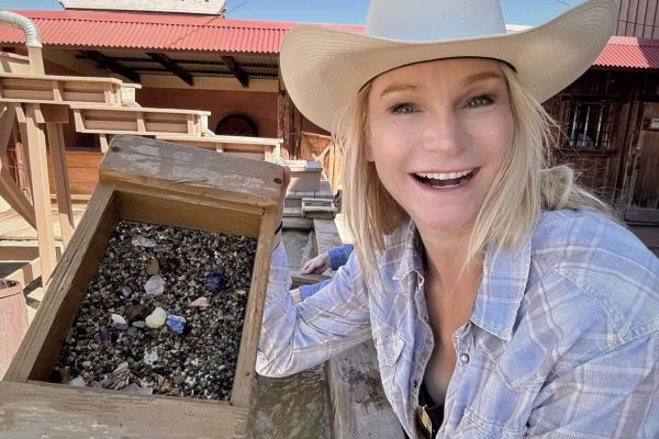 Kim "mining" for gems in Tombstone, Arizona